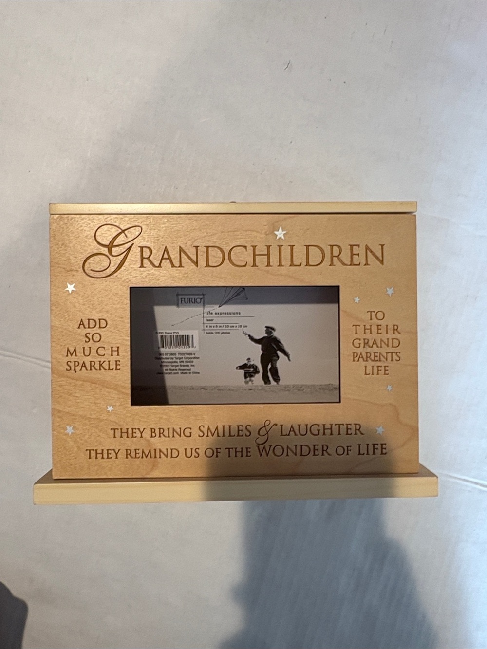 Grandchildren Sentiment Gold Wooden Picture Frame - Furko Style